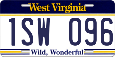 WV license plate 1SW096
