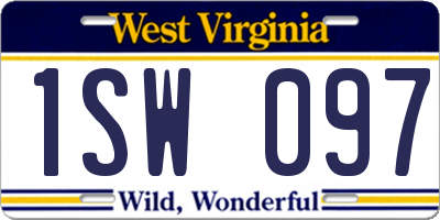 WV license plate 1SW097