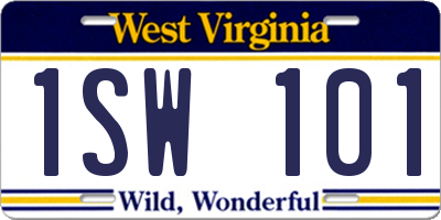 WV license plate 1SW101