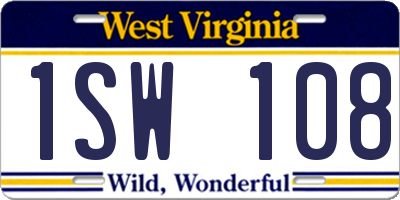 WV license plate 1SW108