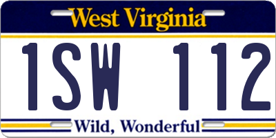 WV license plate 1SW112