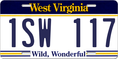 WV license plate 1SW117