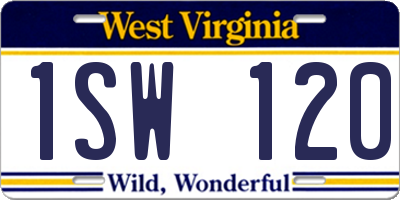 WV license plate 1SW120