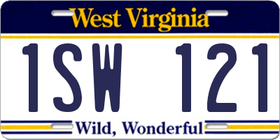 WV license plate 1SW121