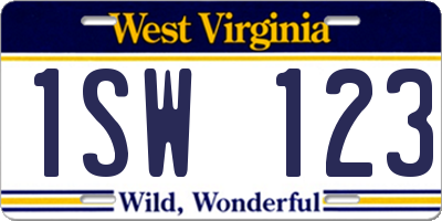 WV license plate 1SW123
