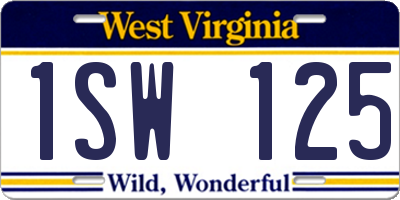 WV license plate 1SW125