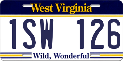 WV license plate 1SW126