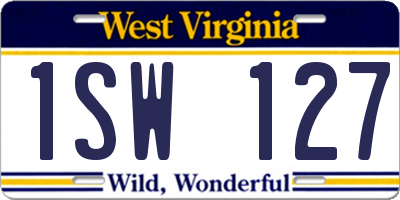 WV license plate 1SW127