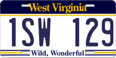 WV license plate 1SW129