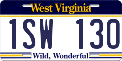 WV license plate 1SW130