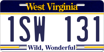 WV license plate 1SW131
