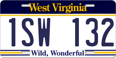 WV license plate 1SW132
