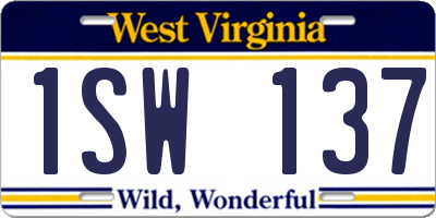 WV license plate 1SW137