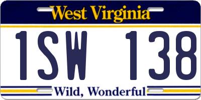 WV license plate 1SW138