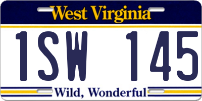 WV license plate 1SW145