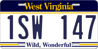 WV license plate 1SW147