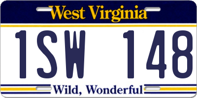 WV license plate 1SW148