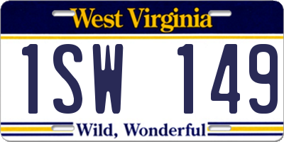 WV license plate 1SW149