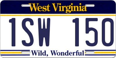 WV license plate 1SW150