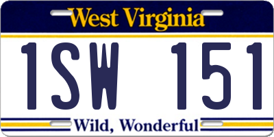 WV license plate 1SW151