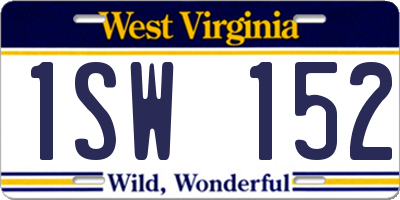 WV license plate 1SW152