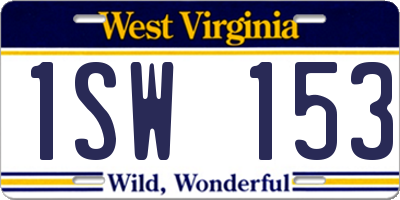 WV license plate 1SW153