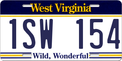 WV license plate 1SW154