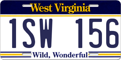 WV license plate 1SW156