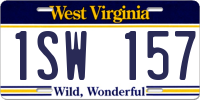 WV license plate 1SW157