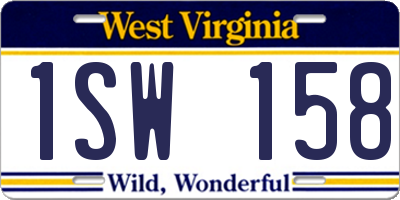 WV license plate 1SW158