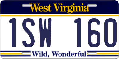 WV license plate 1SW160
