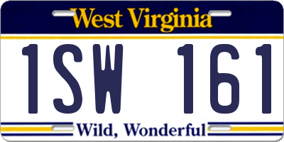 WV license plate 1SW161