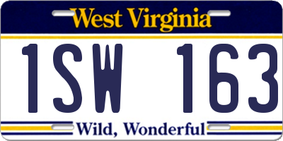 WV license plate 1SW163