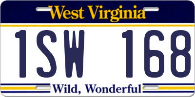 WV license plate 1SW168