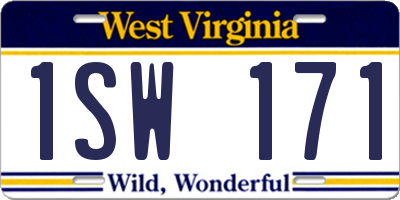 WV license plate 1SW171