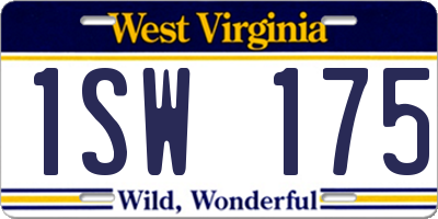 WV license plate 1SW175