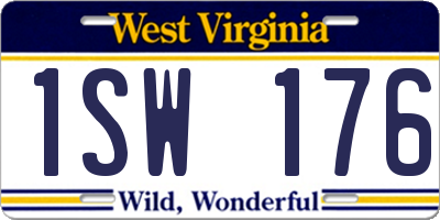 WV license plate 1SW176