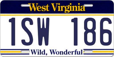 WV license plate 1SW186