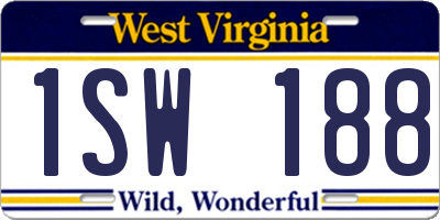 WV license plate 1SW188