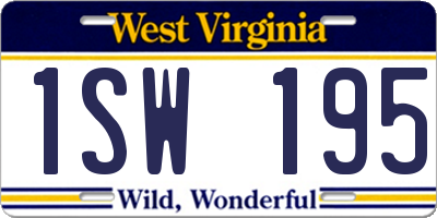 WV license plate 1SW195