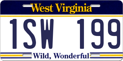 WV license plate 1SW199