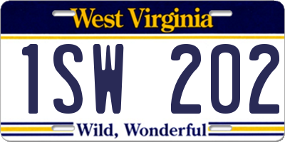WV license plate 1SW202