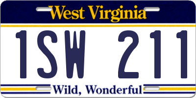 WV license plate 1SW211