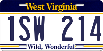 WV license plate 1SW214