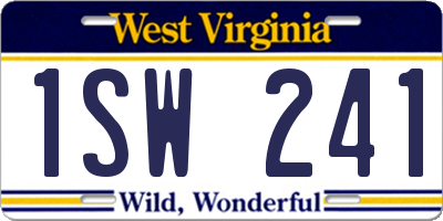 WV license plate 1SW241