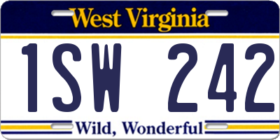 WV license plate 1SW242