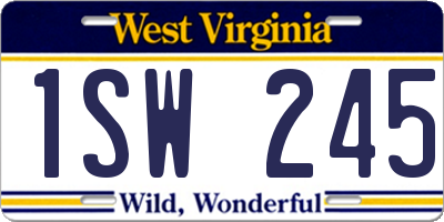 WV license plate 1SW245