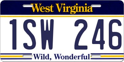 WV license plate 1SW246