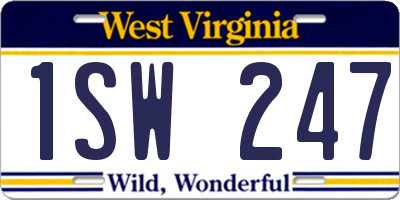 WV license plate 1SW247