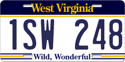 WV license plate 1SW248